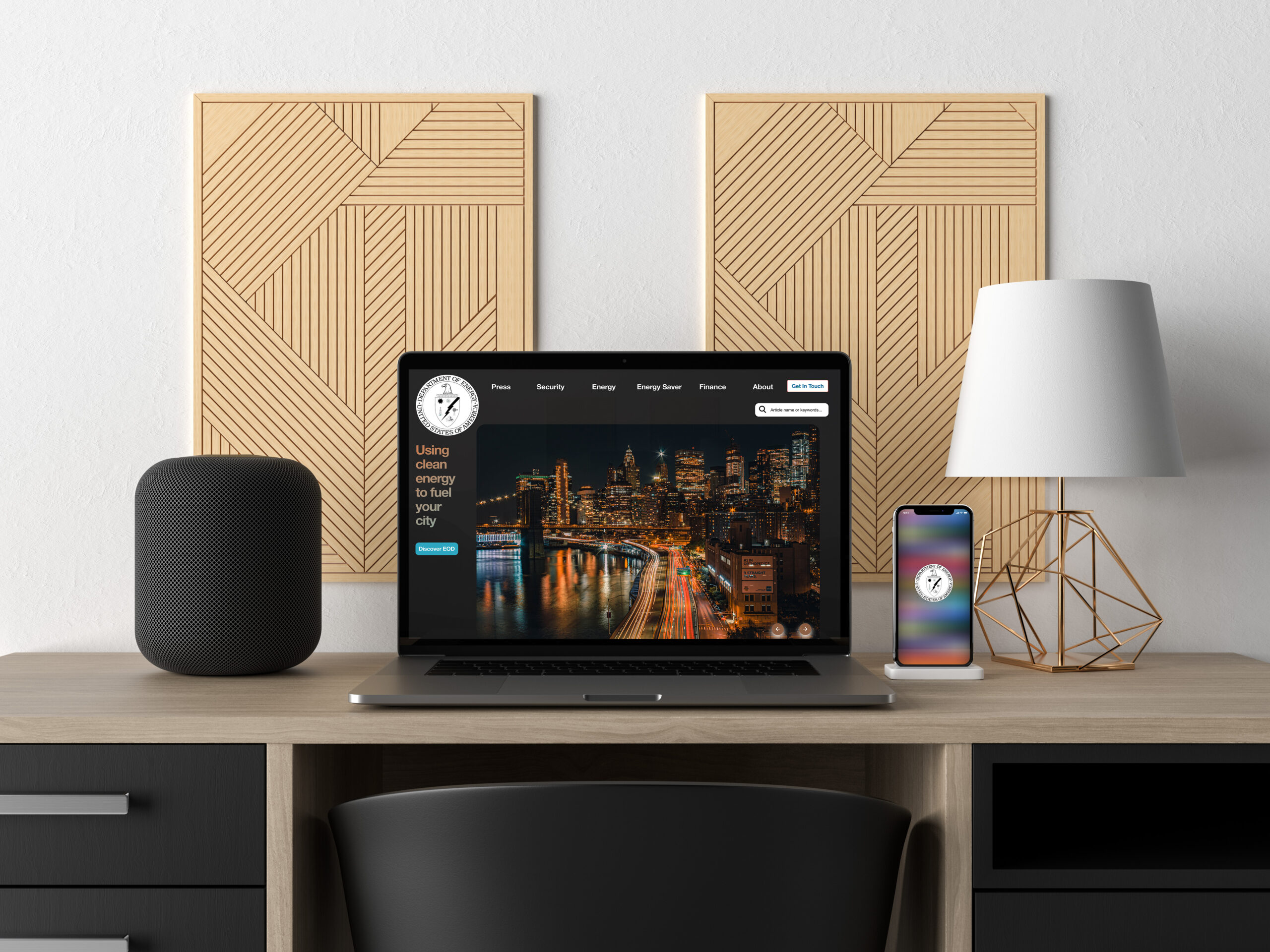 Modern Macbook Pro and iPhone X on Desk Mockup by Anthony Boyd G